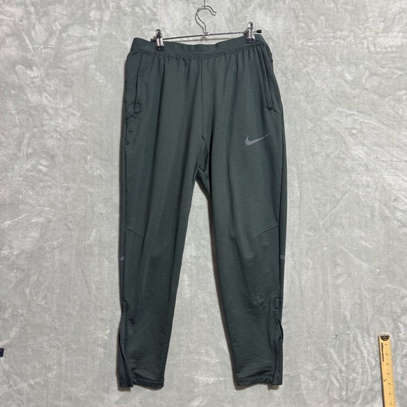 Nike Pants Men's Medium Forest Green Athletic Zippered Pockets‎ Cuffed Elastic - Picture 1 of 11